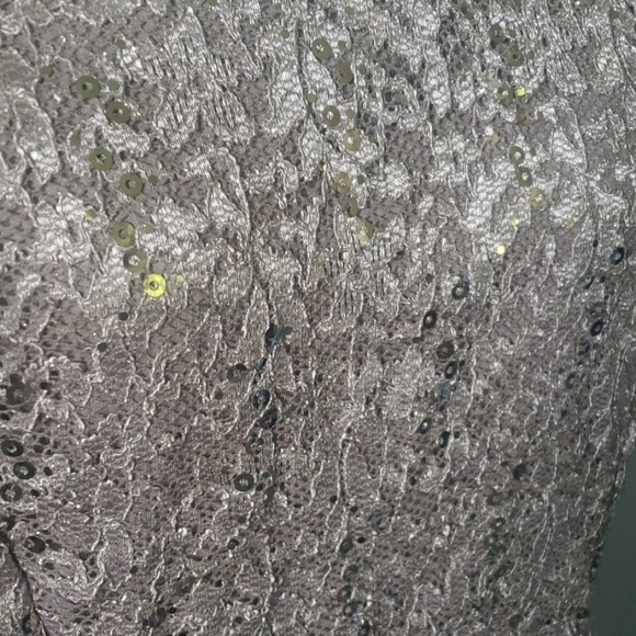 R&M Richards 2 pc champagne lace and sequin dress and jacket NWT - Picture 6 of 9